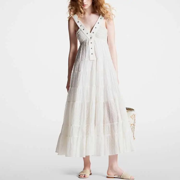 LOUIS VUITTON Monogram Fil Coupé Snap Button Strap Dress-1