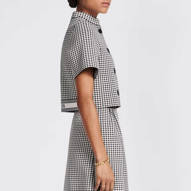 DIOR Checkered Button Up Short Sleeved Jacket-4