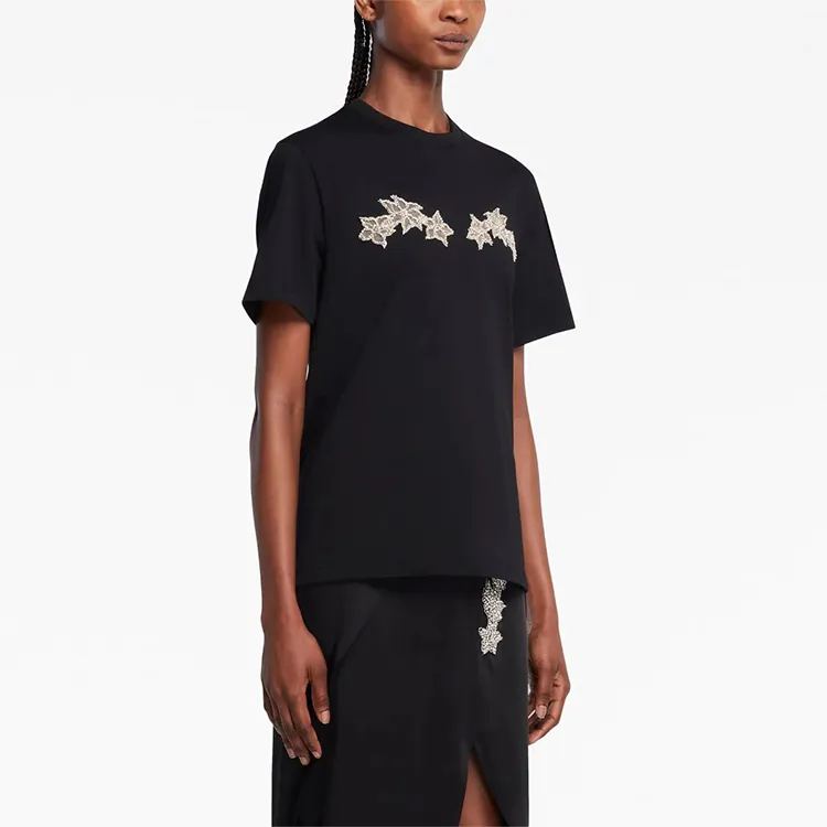 Christopher Kane Floral appliqué Short sleeve T shirt-3