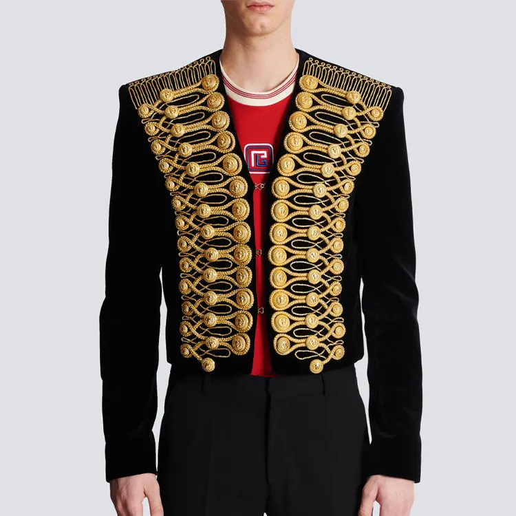 BALMAIN Fully embroidered Velvet Jacket-1