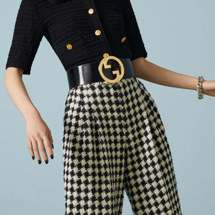 GUCCI Blondie Leather Belts Women's Black-2