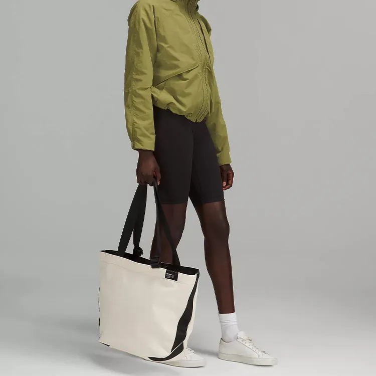 Lululemon Cotton Tote Bag Shopping Bag Handbag Regular Unisex White-1