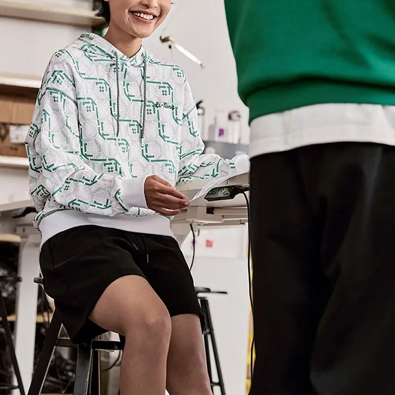 LiNing Sports Trend Series Sweatshirt Women's Jade Frost Green All Over Print-3