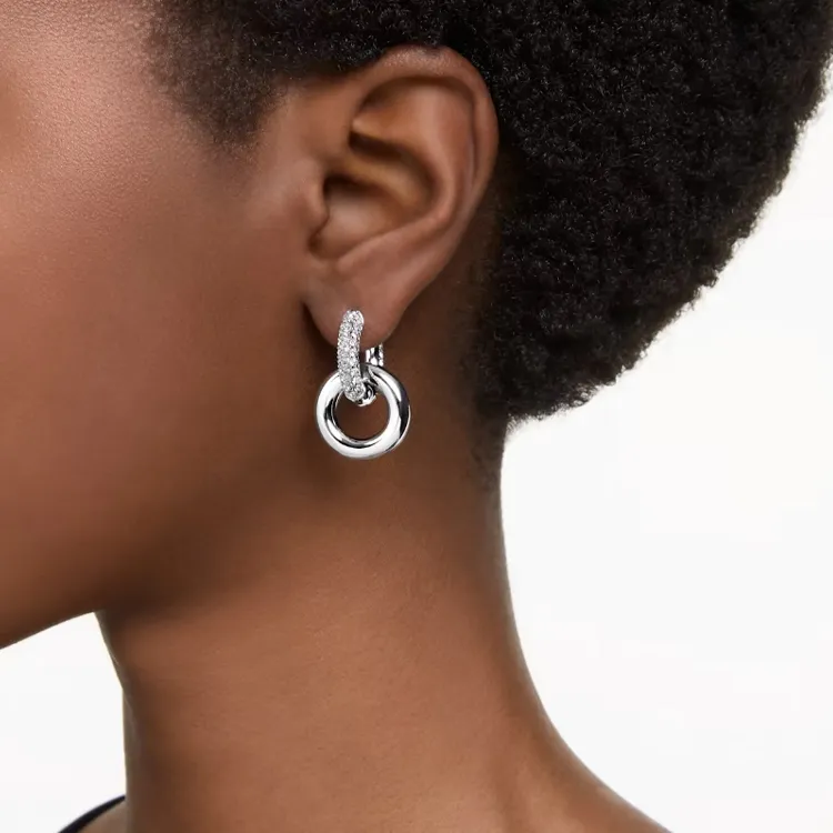 Swarovski Rhodium-Plated Earrings Women's Silver-5