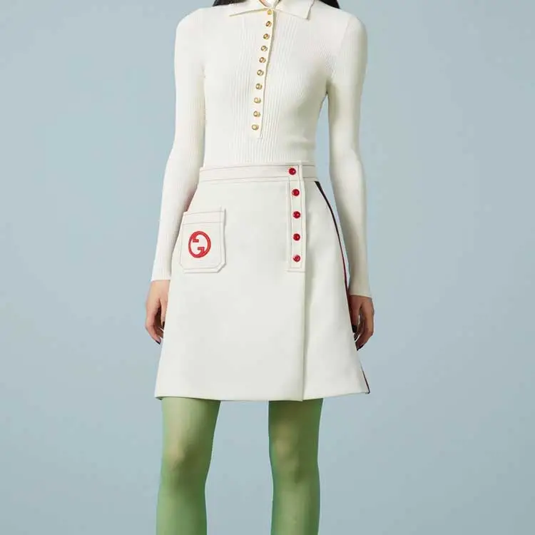 GUCCI FW23 Casual Short Skirts Women's Ecru-1
