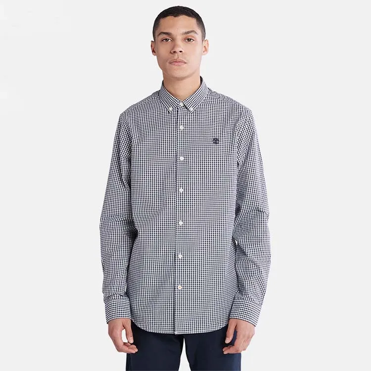 Timberland Shirts Men Dark Sapphire Yarn Dyed Woven-1