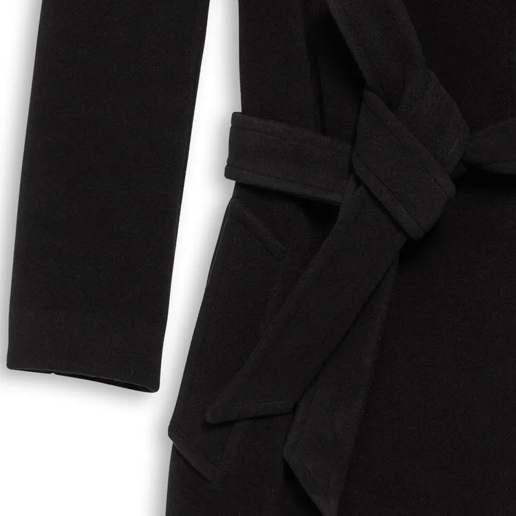 Balenciaga Women's'S Round Shoulder Fitted Coat In Black Black-5