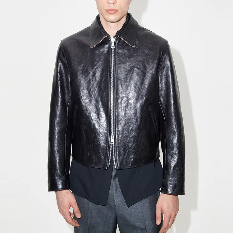 OUR LEGACY Mini Leather Zipped Jacket-6