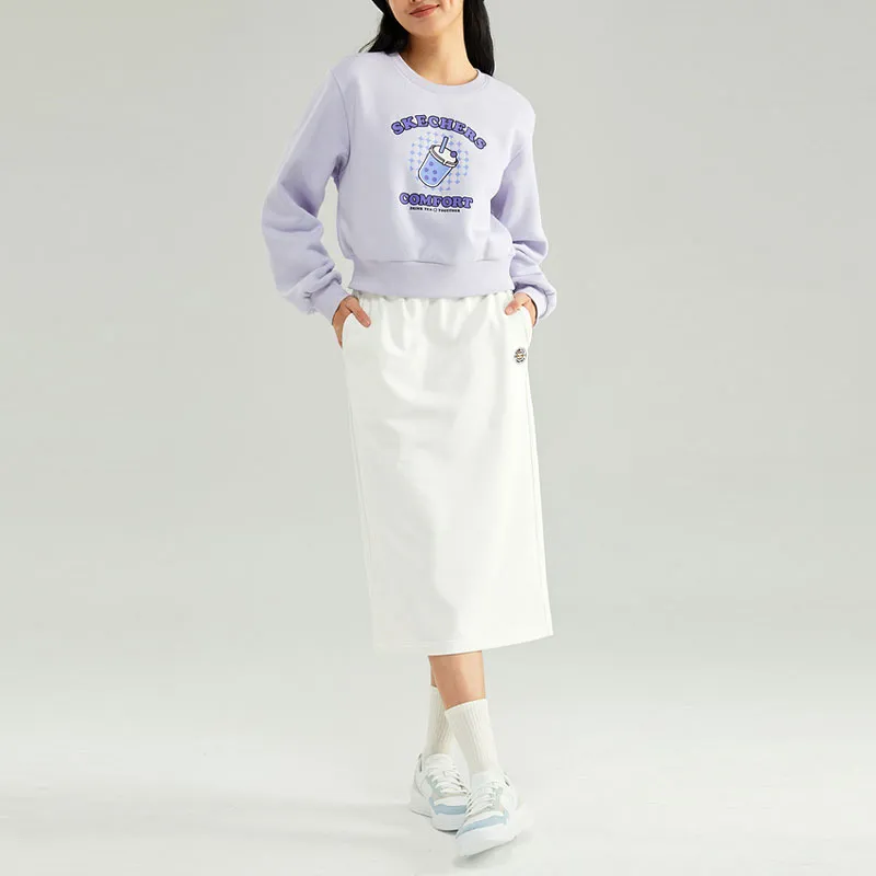 Skechers Casual Long Skirts Women's Marshmallow White-5