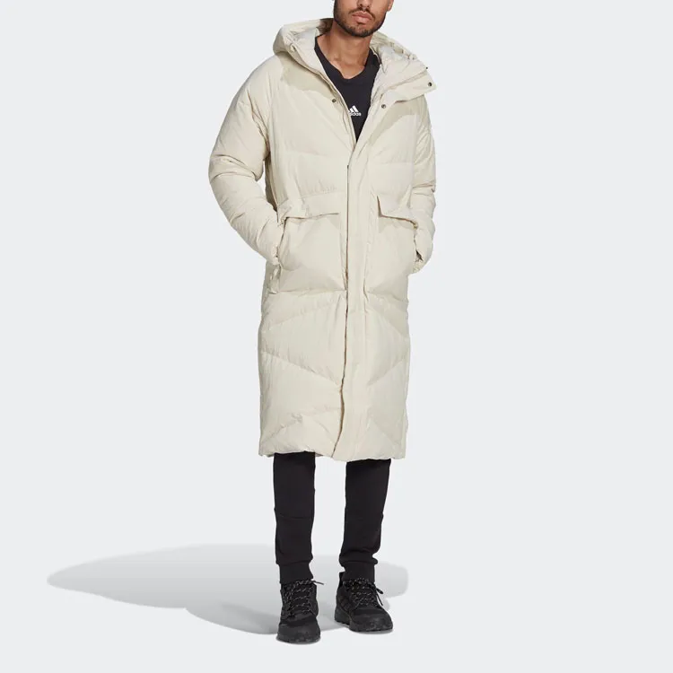 Adidas BIG BAFFLE DOWN COAT Down Jacket Men's White-3