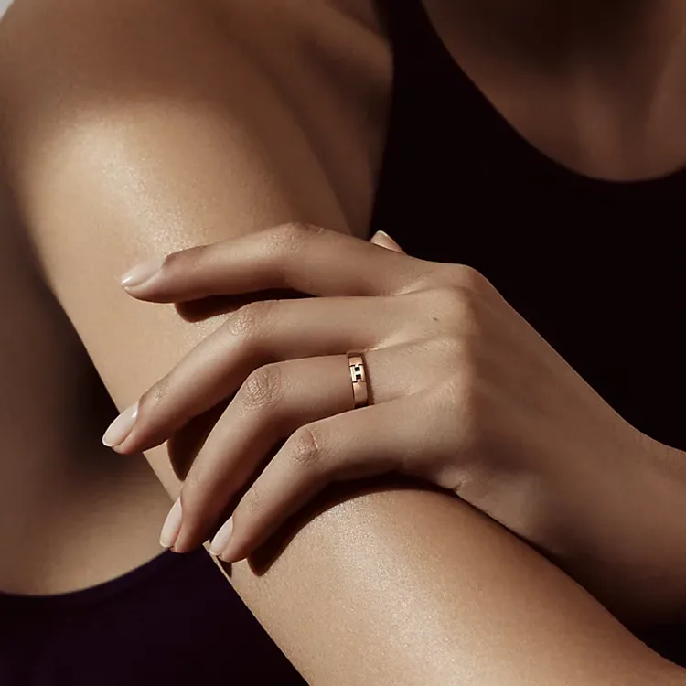 HERMES Ever Herakles Rings Unisex Rose Gold-1