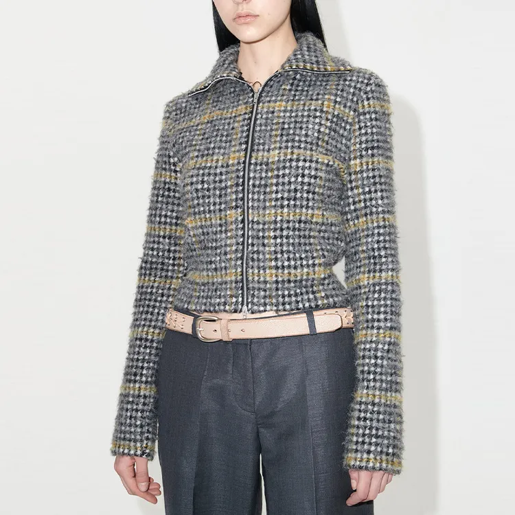 OUR LEGACY Houndstooth-pattern Brushed-knit Jacket-3