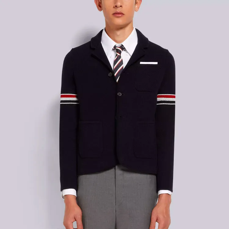 THOM BROWNE Jackets Men Navy Blue-2