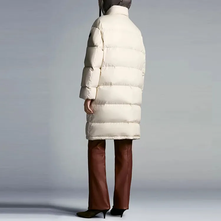 Moncler Women's Erysimum Long Down Jacket Butter White-2