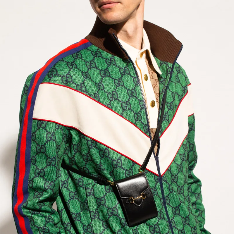 GUCCI Horsebit 1955 Leather Shoulder Bag, Crossbody Bag, Handbag Card Holder, Wallet Unisex Black-5