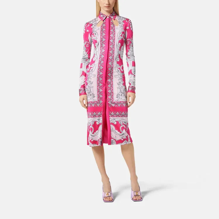 FANSIZHE VERSACE FW22 Long Sleeved Dress Women's Pink-1