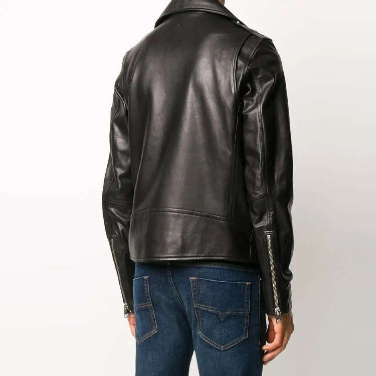 DIESEL Leather Jackets Men Black-2