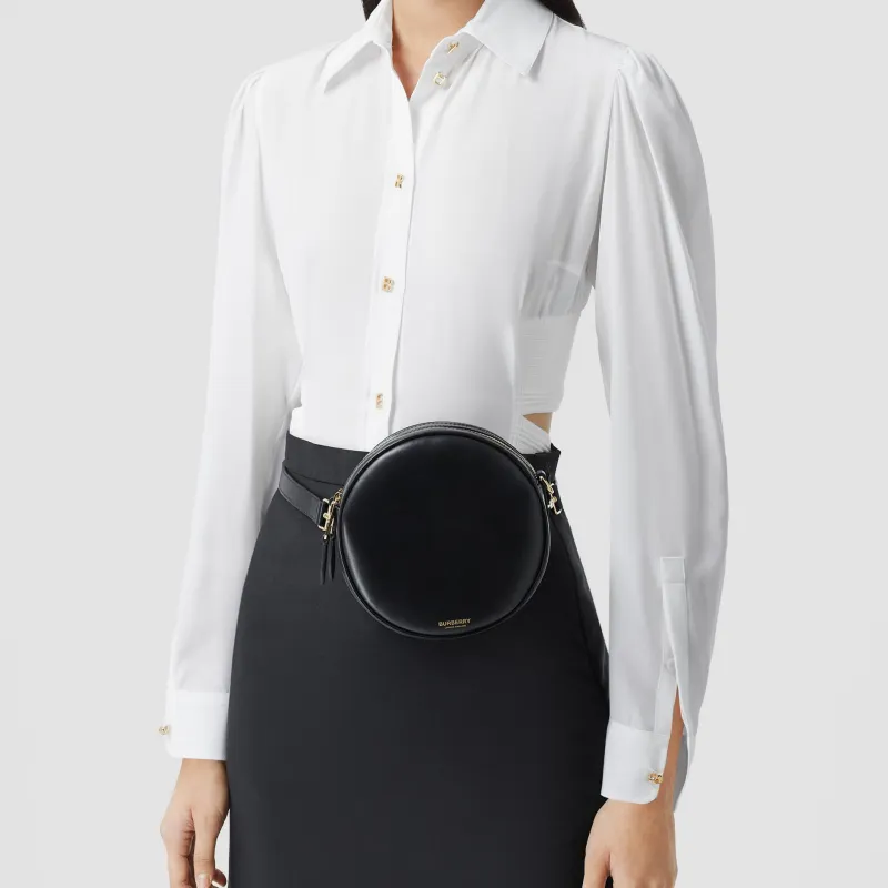 Burberry Louise Cow Leather Round Bag Fanny Pack Handheld Shoulder Bag Crossbody Bag Women's Black-5