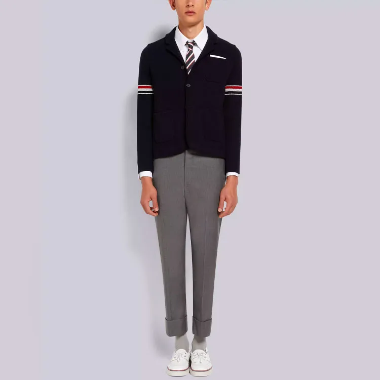 THOM BROWNE Jackets Men Navy Blue-1