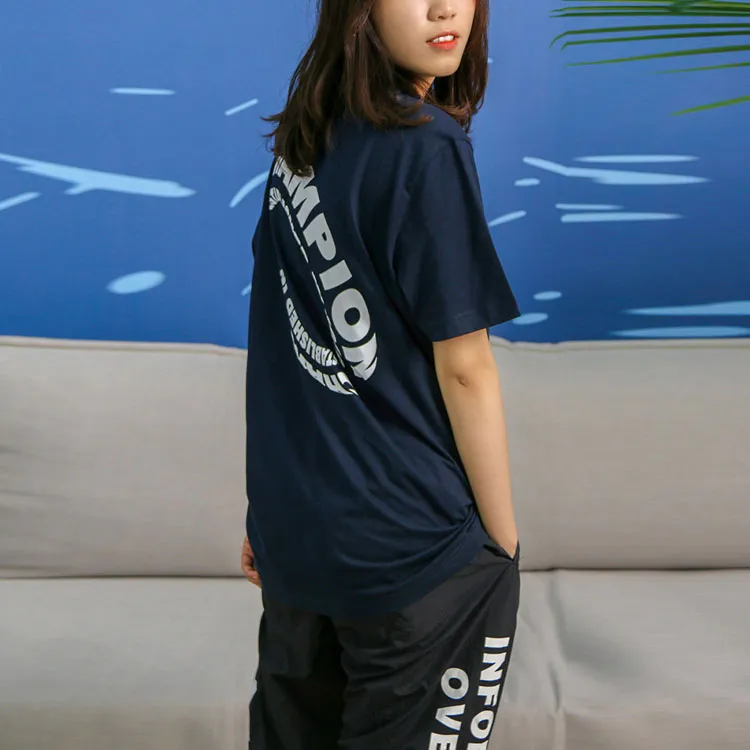 Champion Straight T-Shirt Unisex Dark Blue-2