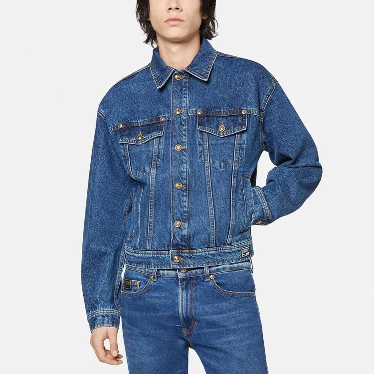 VERSACE JEANS COUTURE Denim Jackets Men Blue-2