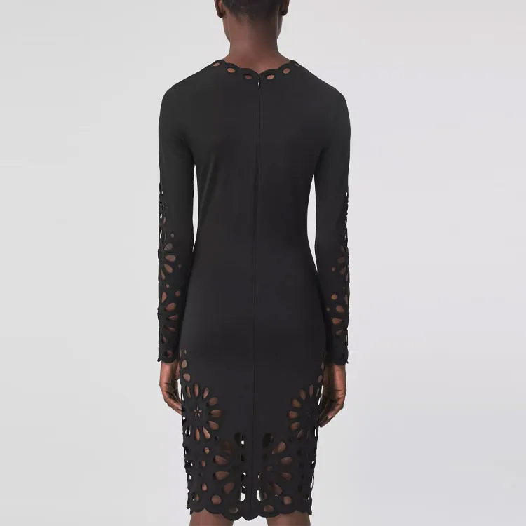 Burberry Long Sleeved Dresses Women's Black-2