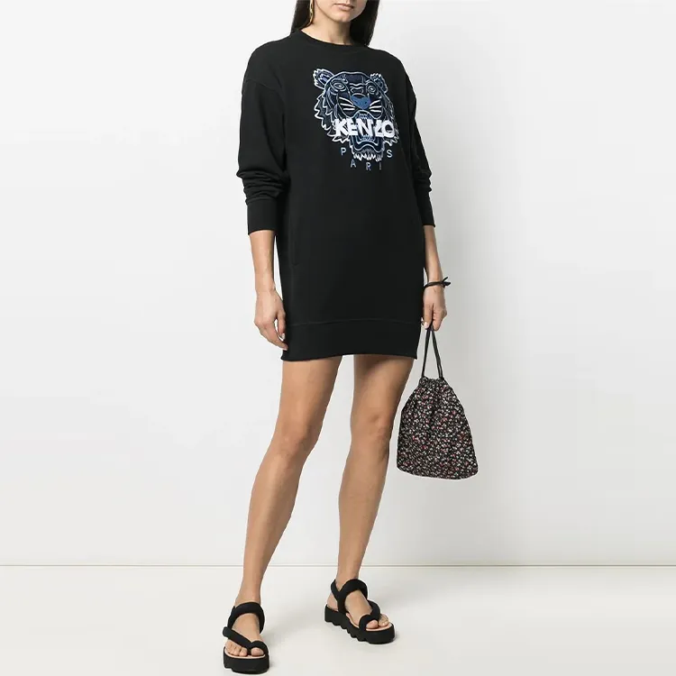 KENZO Long Sleeved Dresses Women's Black-3