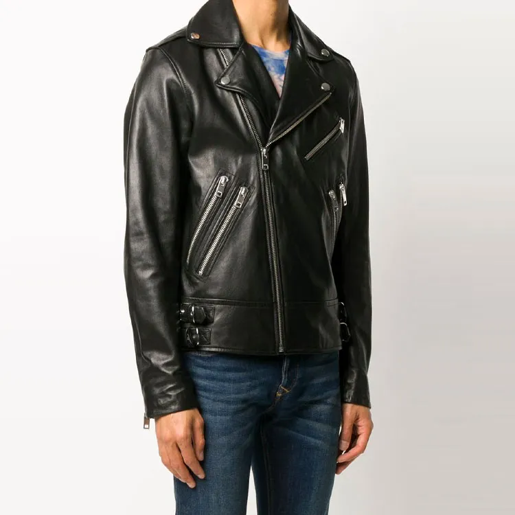DIESEL Leather Jackets Men Black-3
