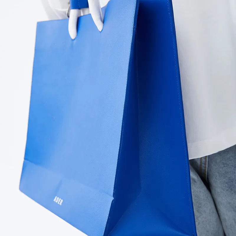 ADER ERROR Cow Leather Tote Bag, Shopping Bag, Shoulder Bag, Handbag Regular Unisex Blue-5