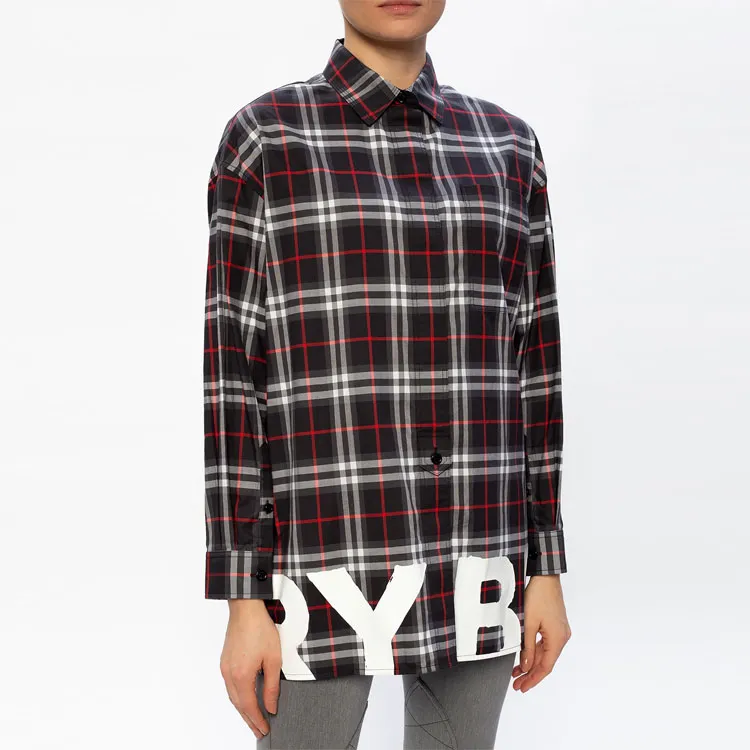 Burberry Shirts Women's Red Plaid-2