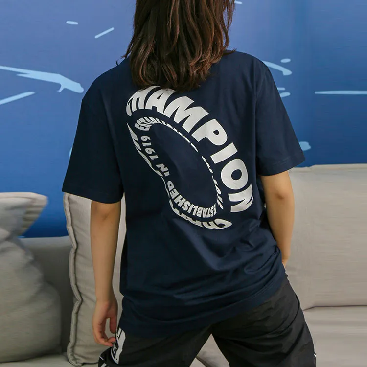 Champion Straight T-Shirt Unisex Dark Blue-3