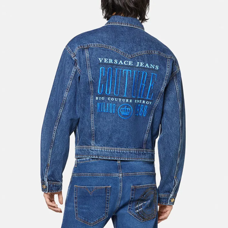 VERSACE JEANS COUTURE Denim Jackets Men Blue-3