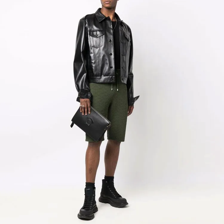 BALMAIN Monogram Textured Bermuda Short-1