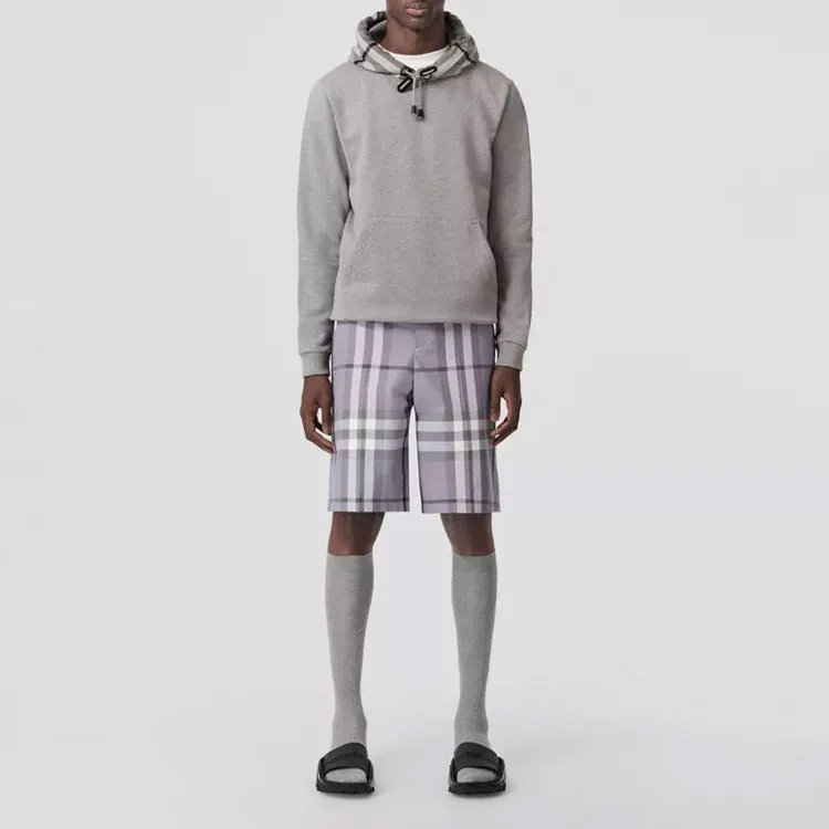 Burberry Check Hood Cotton Hoodie-1