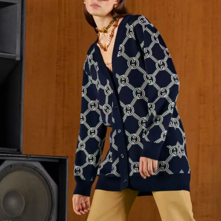 GUCCI GG jacquard Reversible Cardigan-3