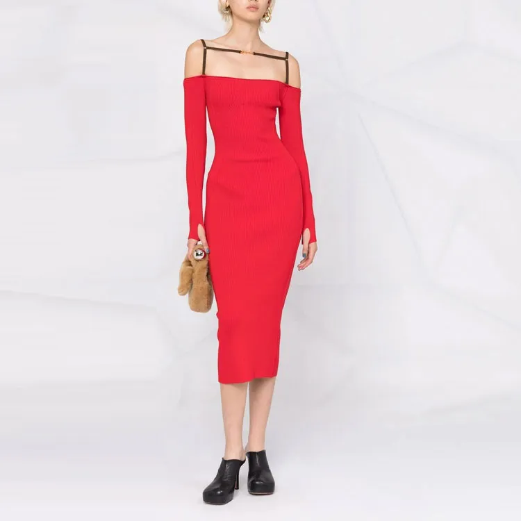 Jacquemus Sleeveless Dresses Women's Red-1