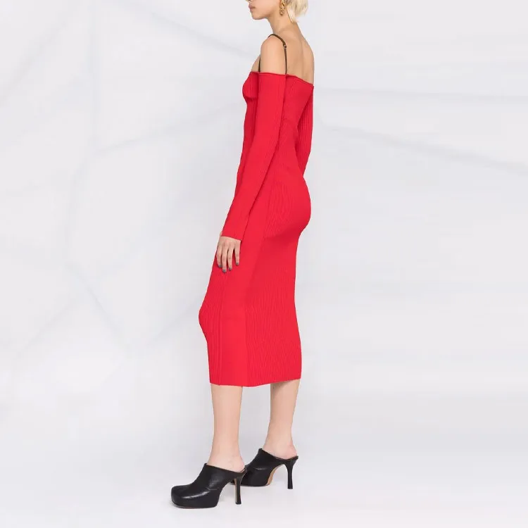 Jacquemus Sleeveless Dresses Women's Red-3