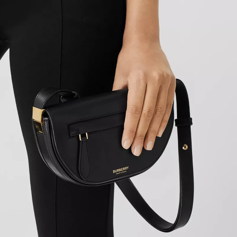 Burberry Lambskin Shoulder Bag Crescent Bag Handbag Shoulder Bag Women's Black-10