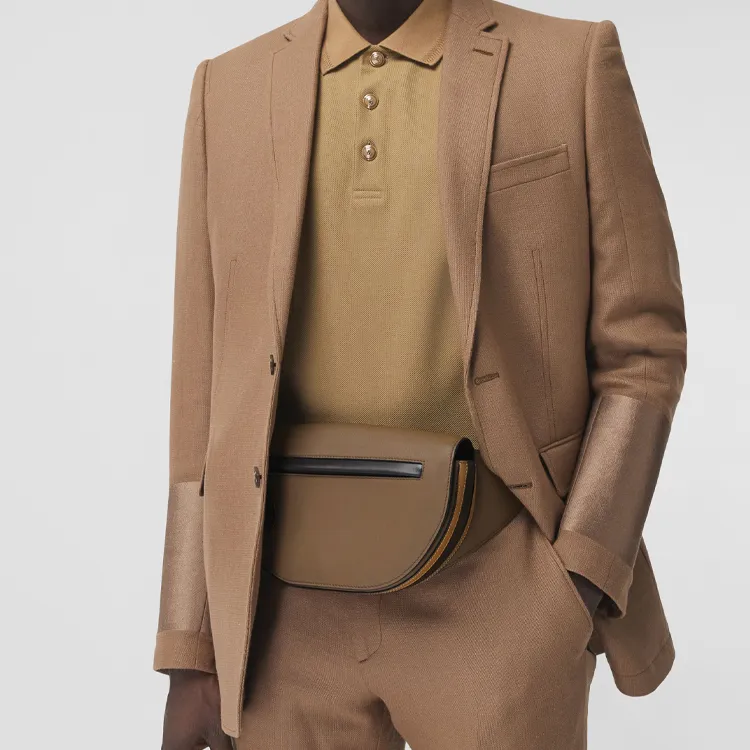 Burberry Olympia Cow Leather Crescent Bag Sling Bag Crossbody Bag Fanny Pack Men's Umber-5