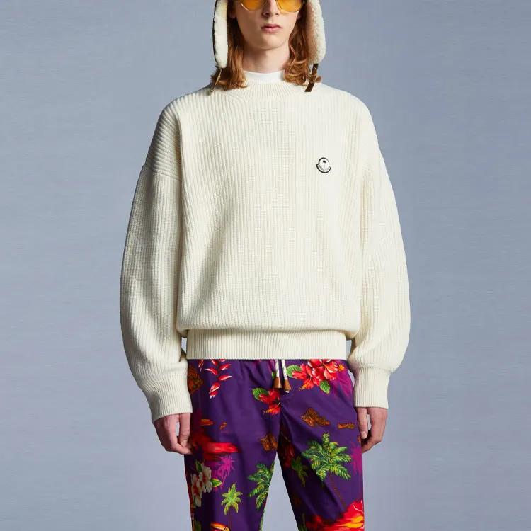 Palm Angels X MONCLER GENIUS MONCLER GENIUS X PALM ANGEL Sweaters Unisex Silk White-1