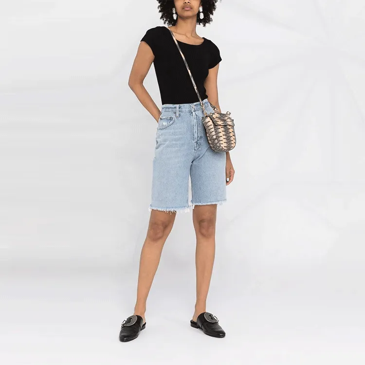 AGOLDE Denim Shorts Women's Light Blue-1