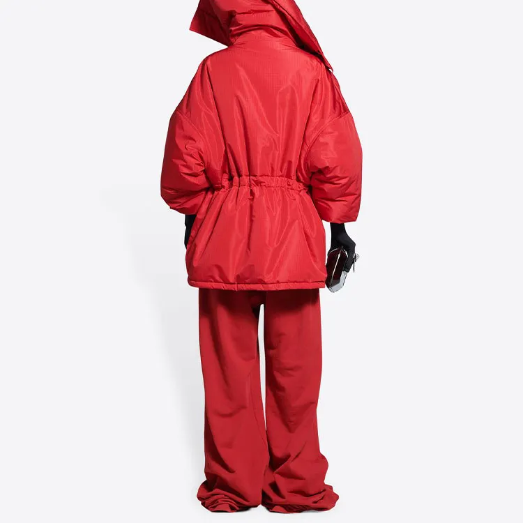 Balenciaga Women'ss Cb Oversize Fit Parka Red-3
