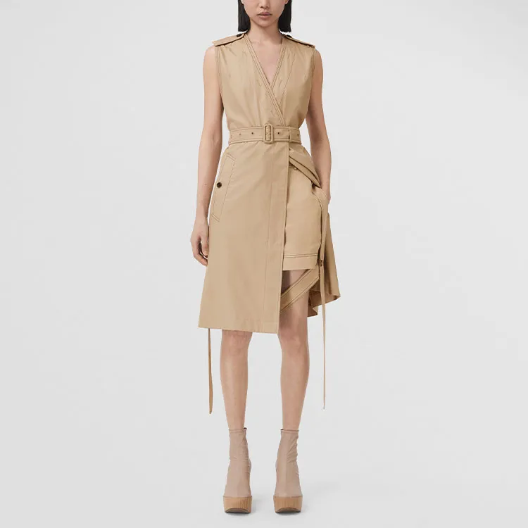 Burberry Sleeveless Dress Women's Tawny-1