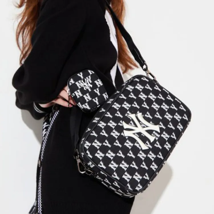 MLB Monogram Collection Polyester Combo Bag Camera Bag Shoulder Bag Regular Unisex Black-7