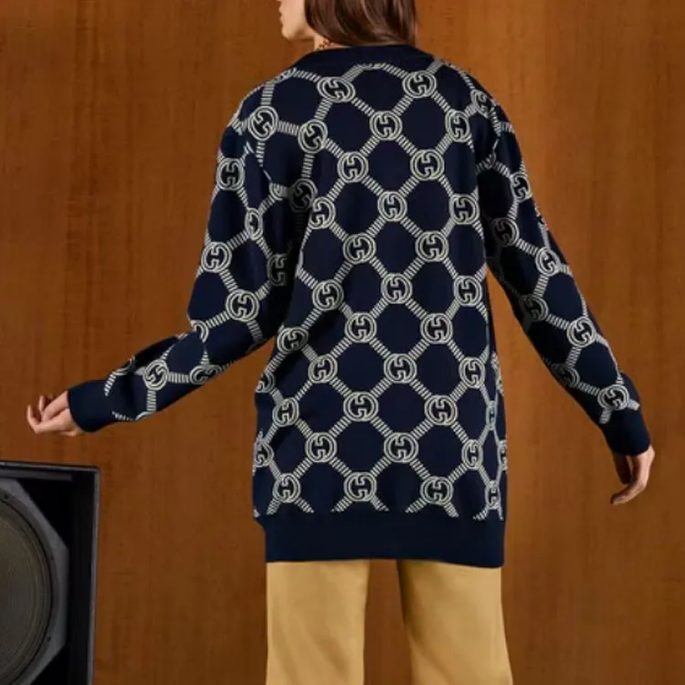 GUCCI GG jacquard Reversible Cardigan-4