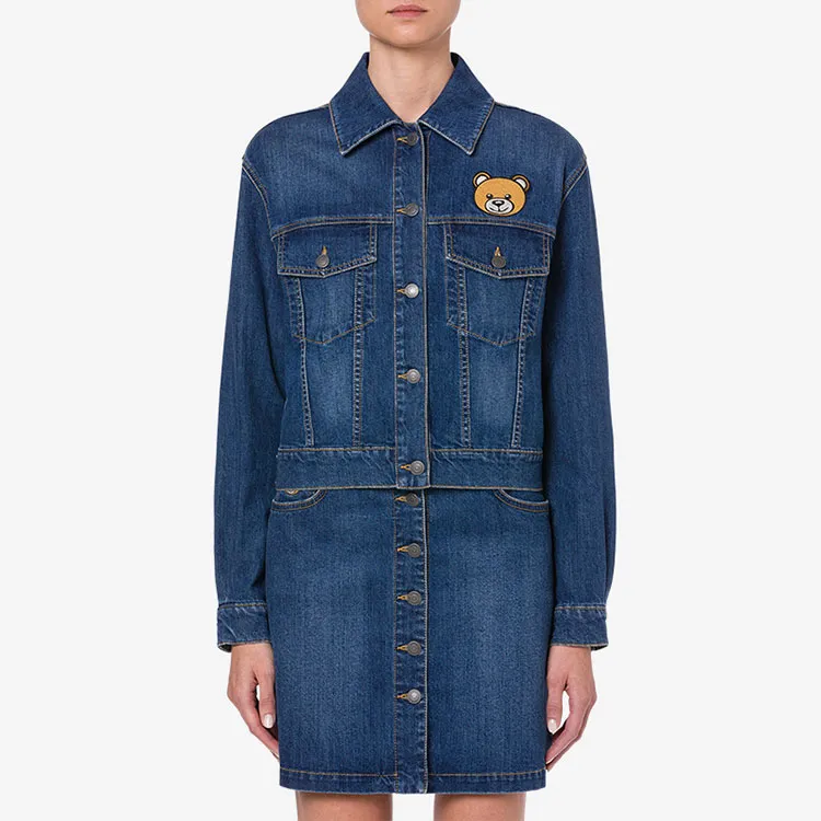 MOSCHINO Denim Jackets Women's Blue-1