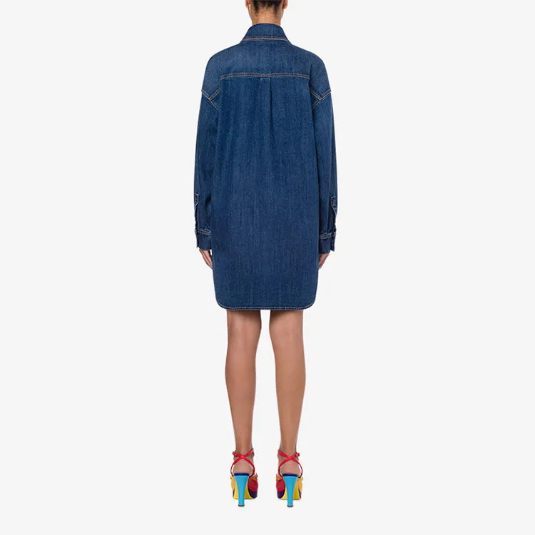 MOSCHINO Long-Sleeved Dresses Women's Blue-2