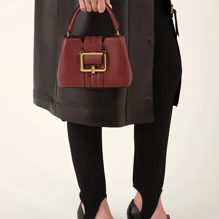 BALLY Cow Leather One Shoulder Handbag Trumpets Women's Red-4