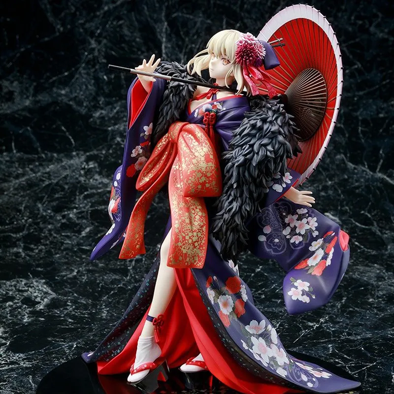 KADOKAWA Artoria Pendragon 1/7 Fgo Black Saber Altria Kimono Limited Edition Scale Figures-3