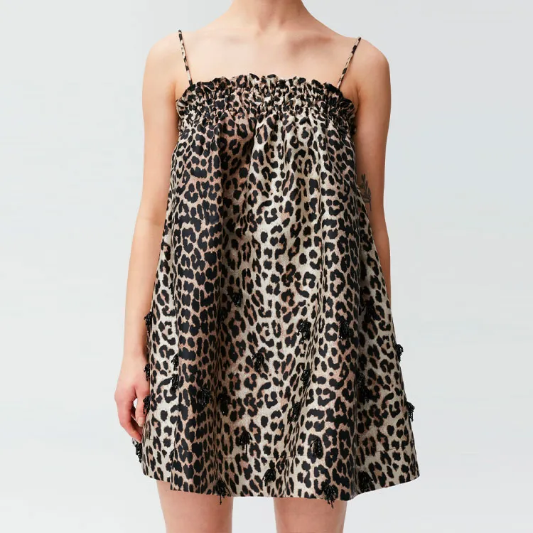 GANNI Sleeveless Dresses Women's Brown-2